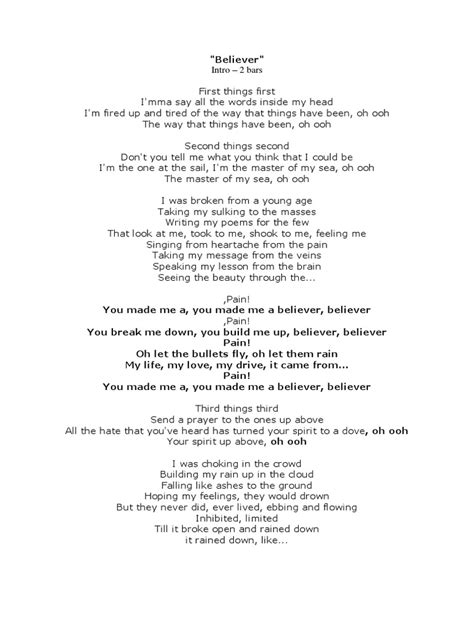 lyrics 290b(0) <unknown>|Believer Lyrics – An.